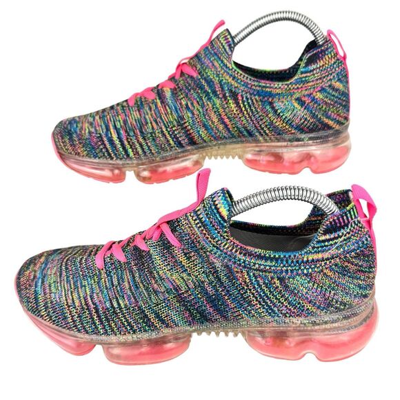 Air Underground Slip On Sneakers Womens Size 9.5 Pink Multi-color Knit Lace-Up - Picture 6 of 12